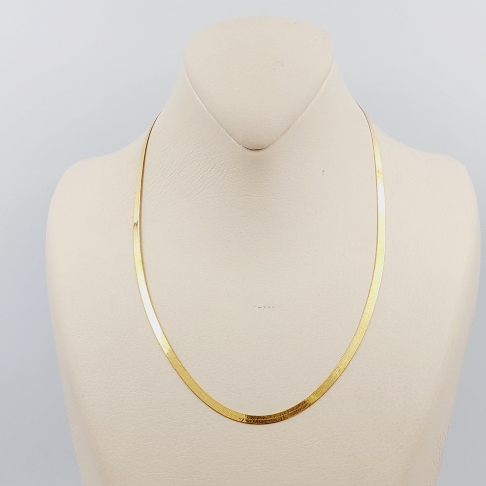 21K Herringbone Fancy Chain – Saeed Jewelry