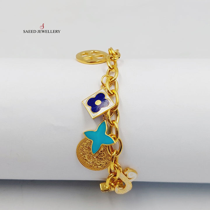 21K Gold Enameled Dandash Bracelet by Saeed Jewelry - Image 1