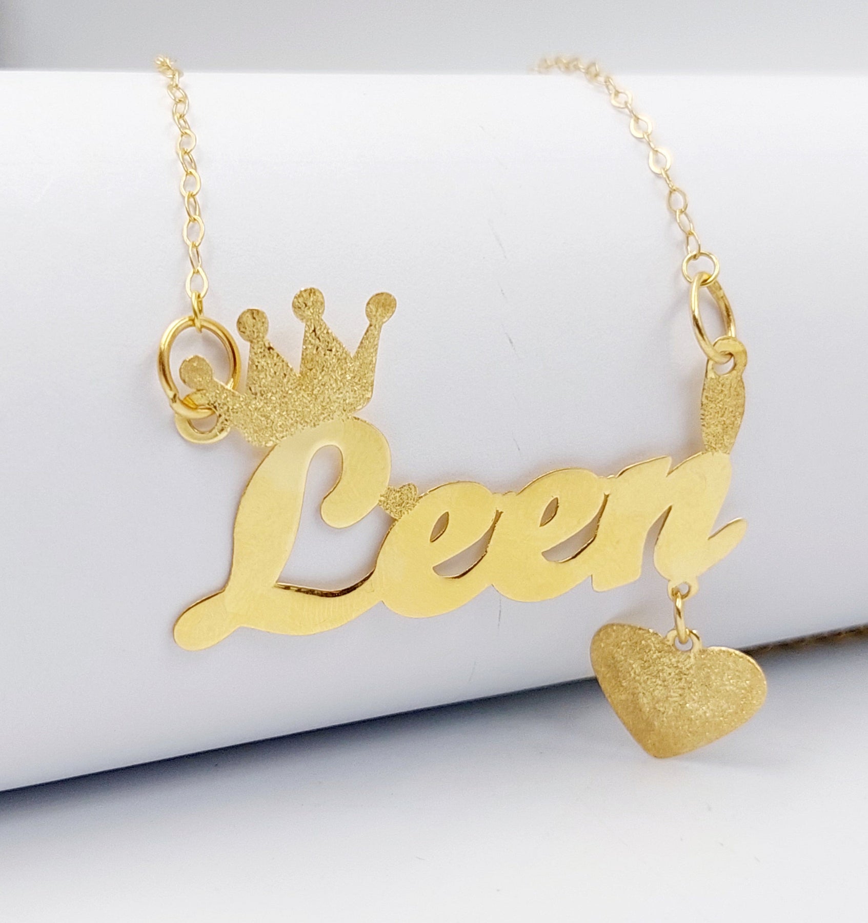 Solid Gold Custom Name Pendants 10k Or 14k Gold Name Rectangular