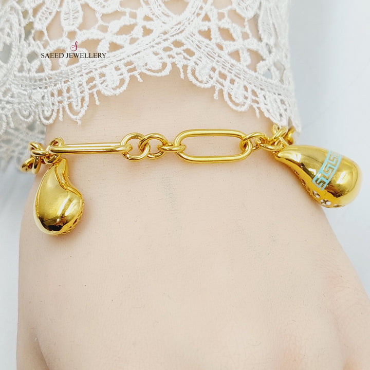 21K Gold Enameled Almond Bracelet by Saeed Jewelry - Image 5