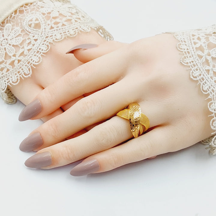 21K Gold Engraved Ring by Saeed Jewelry - Image 5