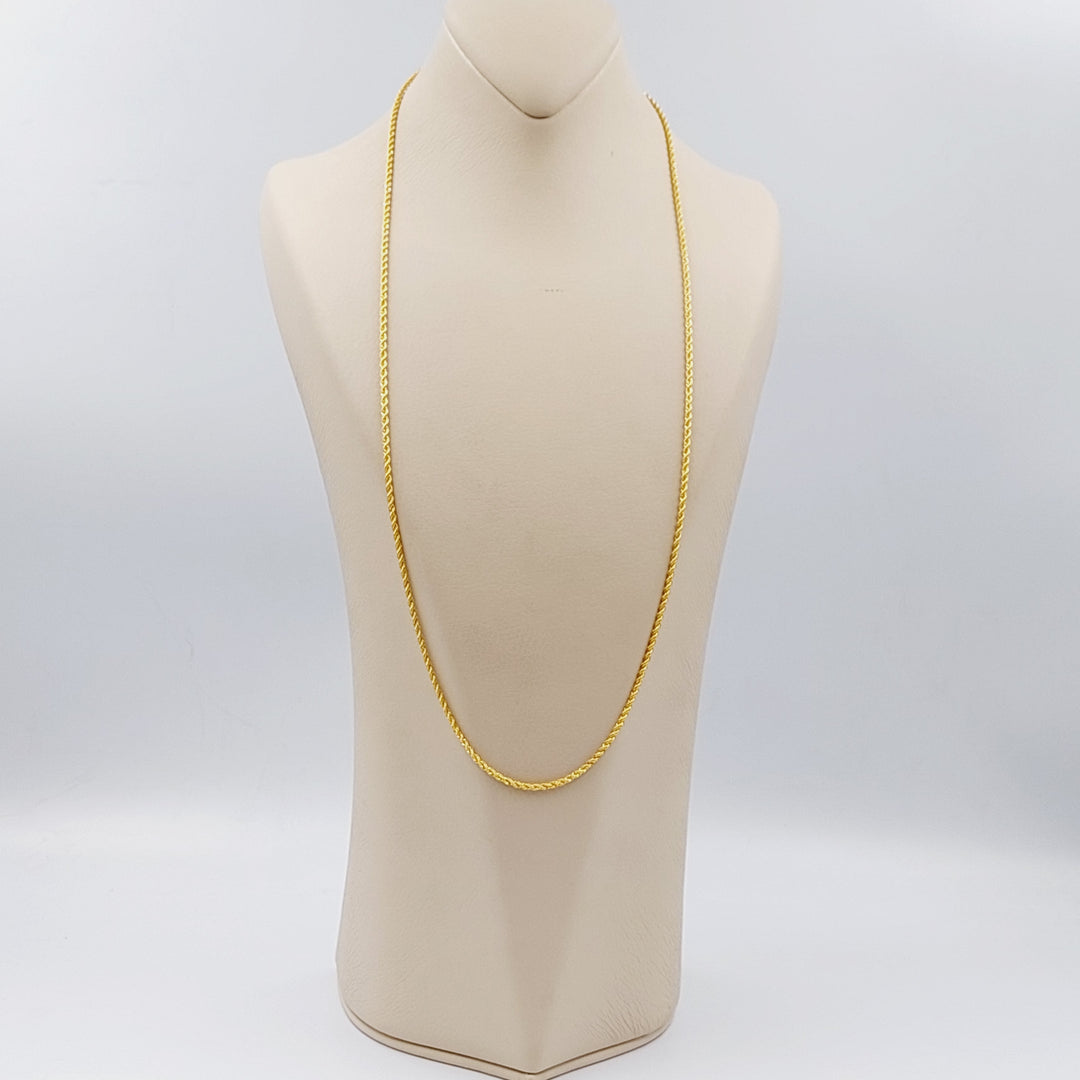 21K Gold 70cm Thin Rope Chain by Saeed Jewelry - Image 6