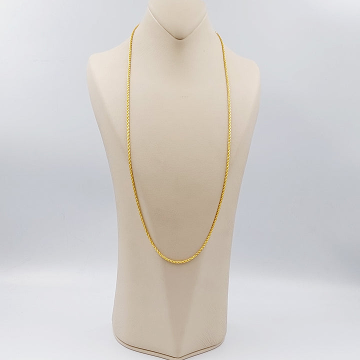 21K Gold 70cm Thin Rope Chain by Saeed Jewelry - Image 6