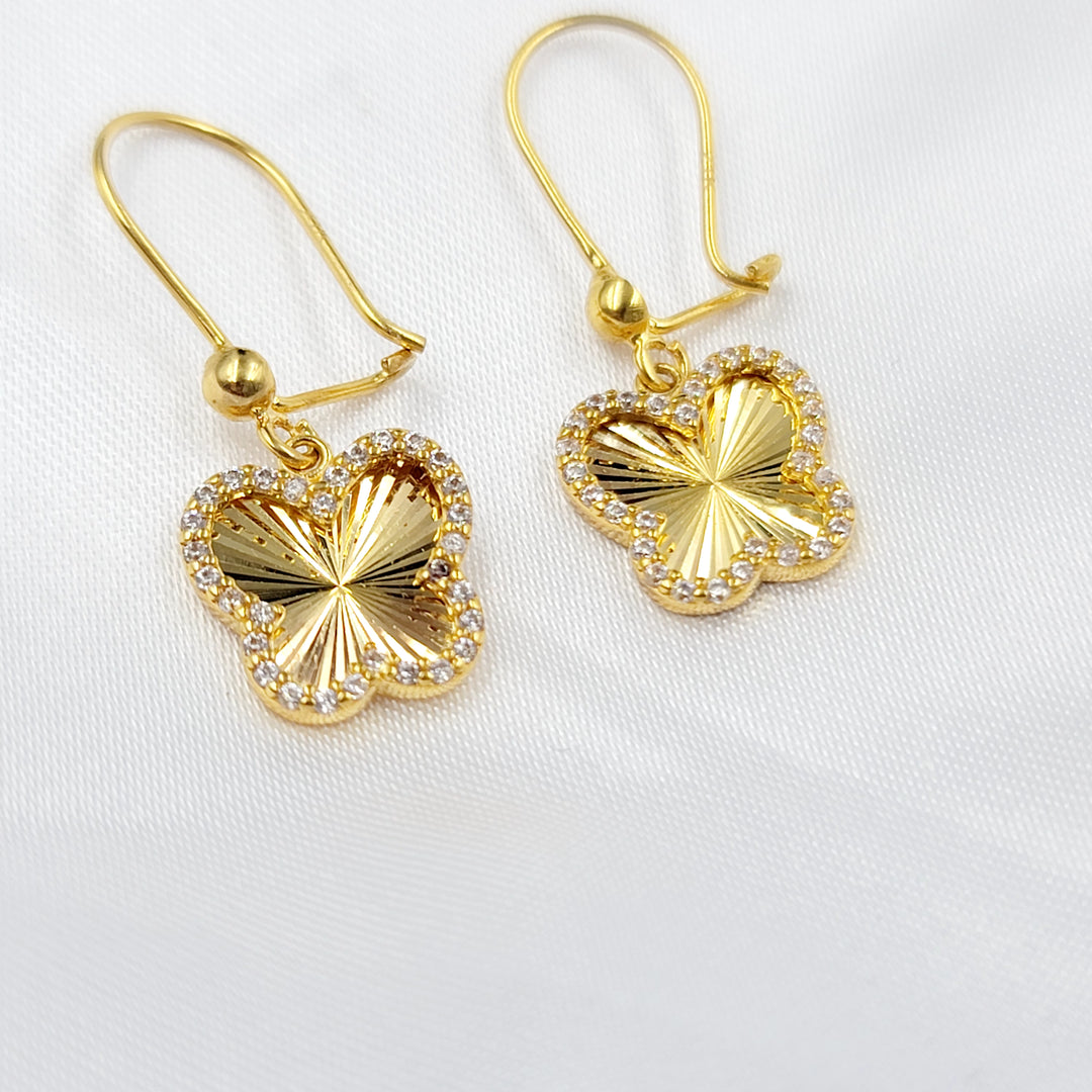 Zircon Studded Butterfly Earrings Made of 21K Gold by Saeed Jewelry 
