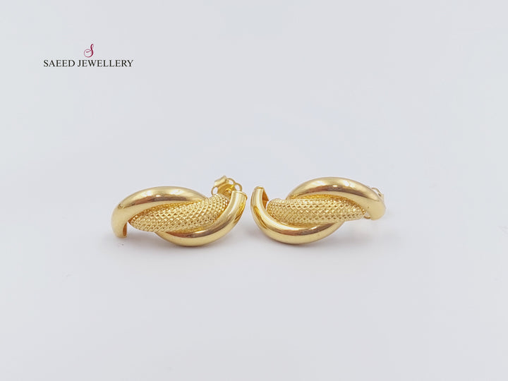 18K Gold Fancy screw Earrings by Saeed Jewelry - Image 12