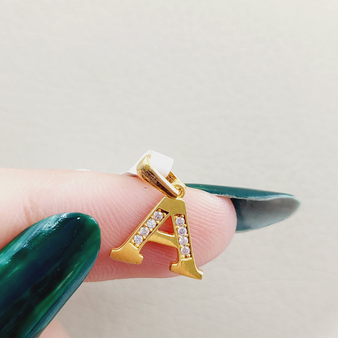 21K Gold Letter A Pendant by Saeed Jewelry - Image 5