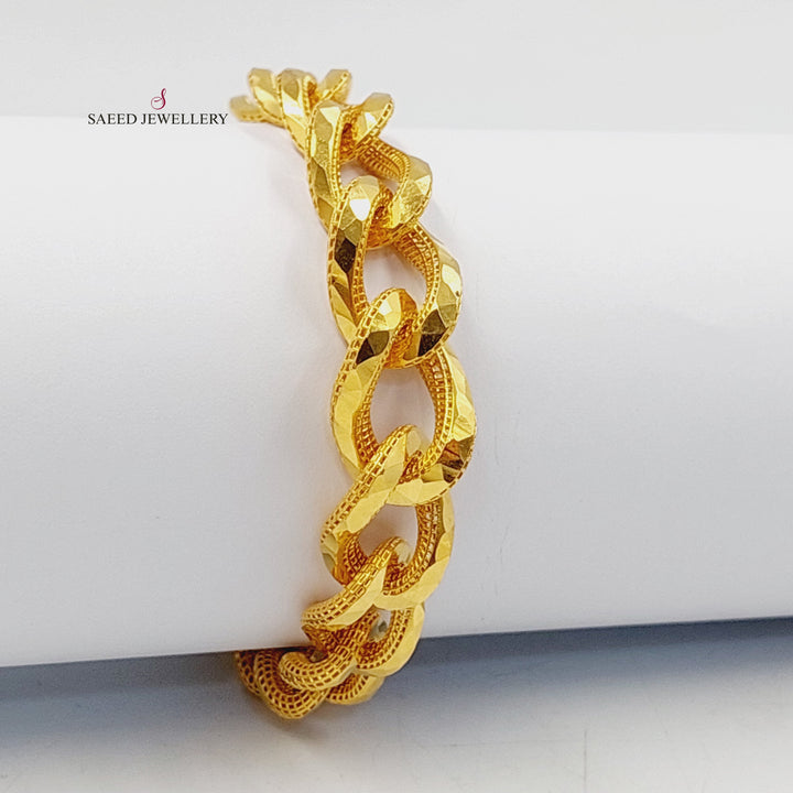 21K Gold Deluxe Cuban Links Bracelet by Saeed Jewelry - Image 3