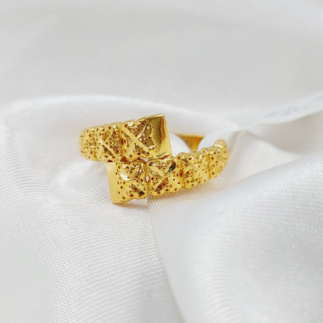 21K Gold Engraved Ring by Saeed Jewelry - Image 21