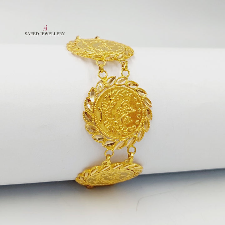 21K Gold Rashadi Leaf Bracelet by Saeed Jewelry - Image 1