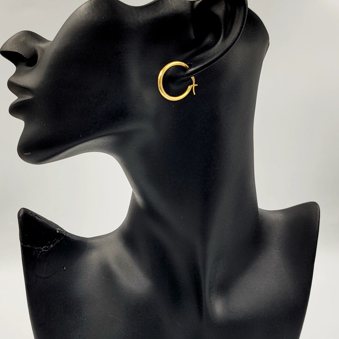 Hoop Earrings Made of 21K Gold by Saeed Jewelry 