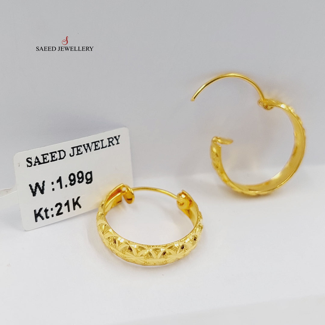 21K Gold Hoop Earrings by Saeed Jewelry - Image 1