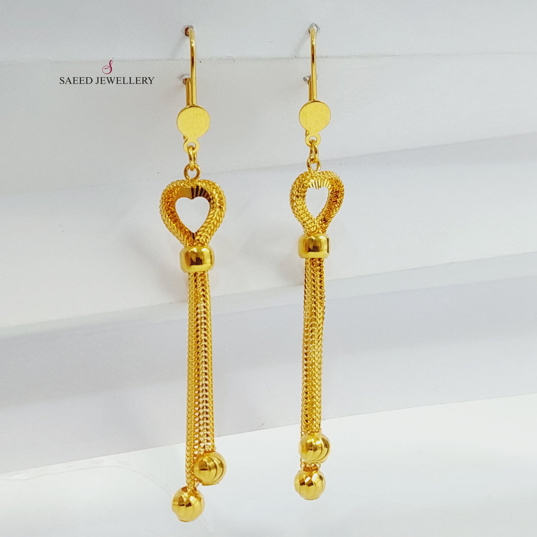 21K Gold Deluxe Fancy Earrings by Saeed Jewelry - Image 1