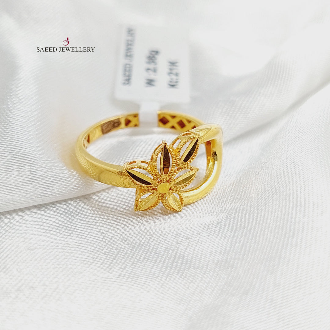 21K Gold Leaf Ring by Saeed Jewelry - Image 1