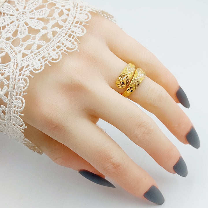 21K Gold Engraved Ring by Saeed Jewelry - Image 4