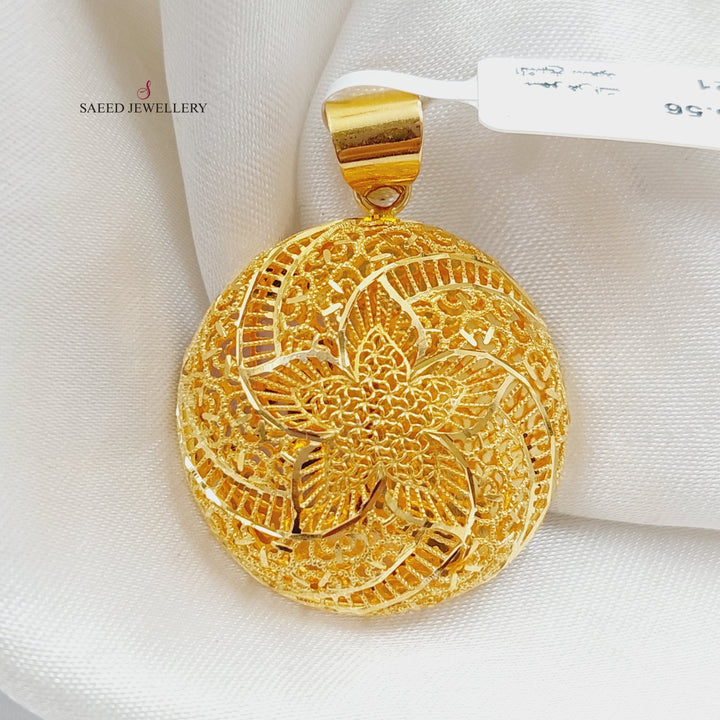 21K Gold Kuwaiti Pendant by Saeed Jewelry - Image 16