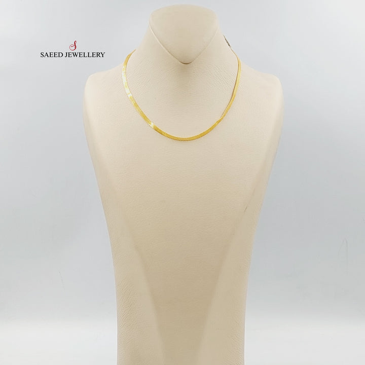 21K Gold 3.5mm Flat Chain 40cm | 15.7" by Saeed Jewelry - Image 5