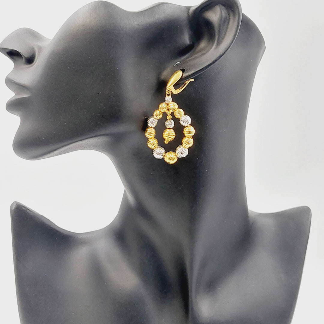 21K Gold Deluxe Balls Earrings by Saeed Jewelry - Image 5