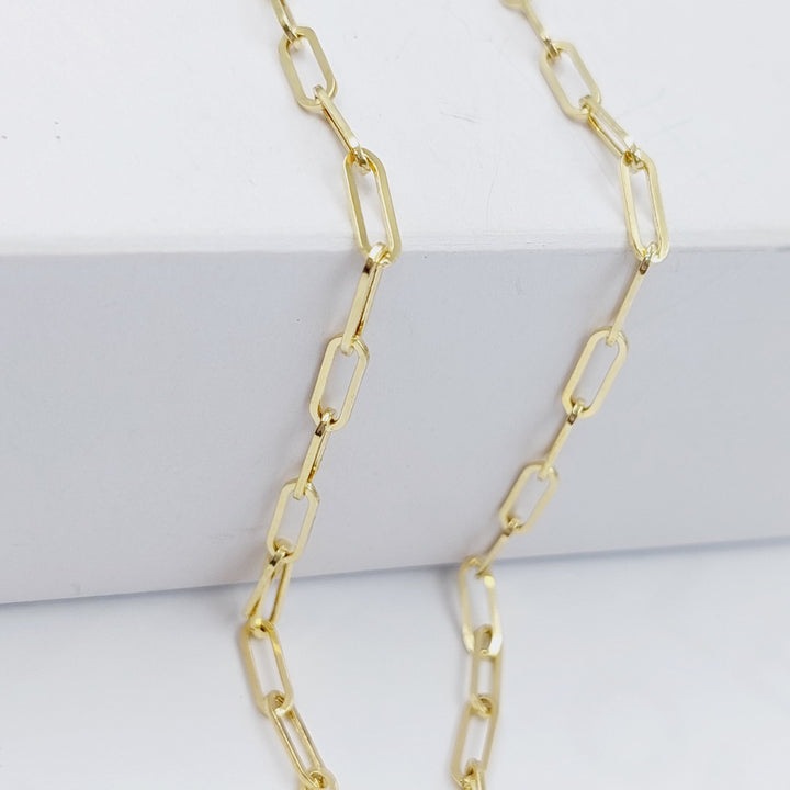 18K Gold 40cm Medium Thickness Paperclip Chain by Saeed Jewelry - Image 6