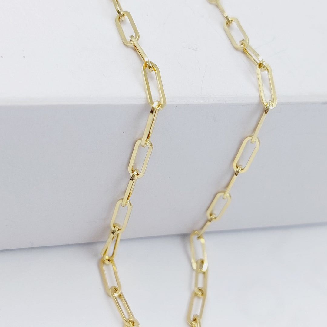 18K Gold 40cm Medium Thickness Paperclip Chain by Saeed Jewelry - Image 4