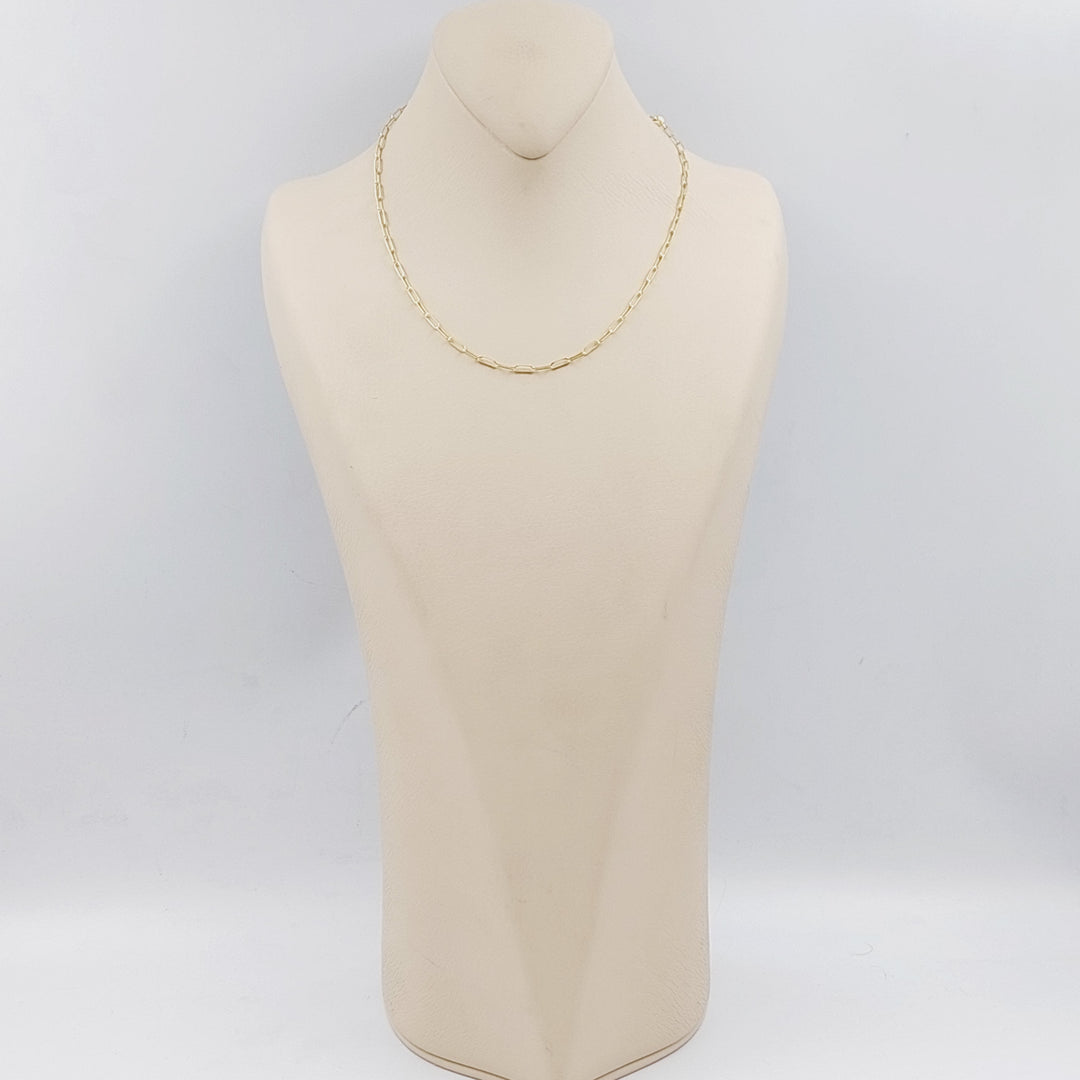 18K Gold 40cm Thin Paperclip Chain by Saeed Jewelry - Image 2