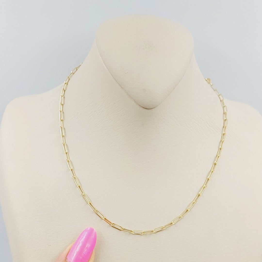 18K Gold 40cm Thin Paperclip Chain by Saeed Jewelry - Image 1