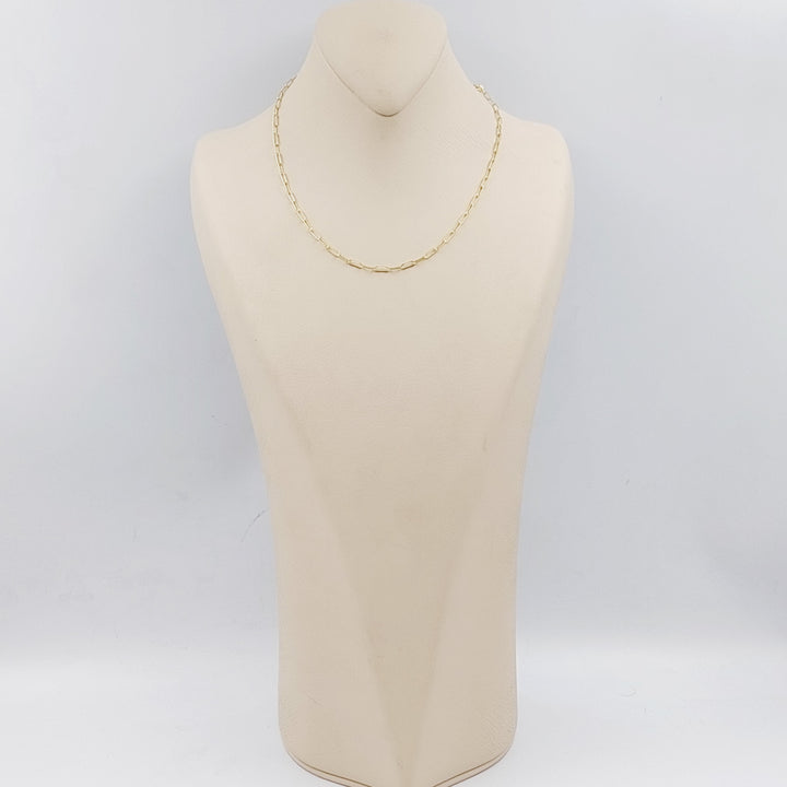 18K Gold 40cm Thin Paperclip Chain by Saeed Jewelry - Image 2