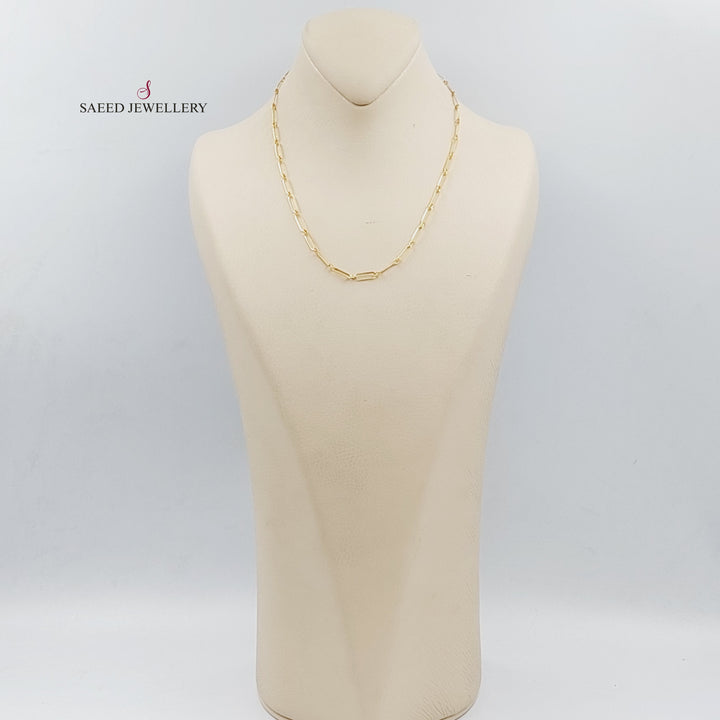 18K Gold 45cm Paperclip Chain by Saeed Jewelry - Image 4