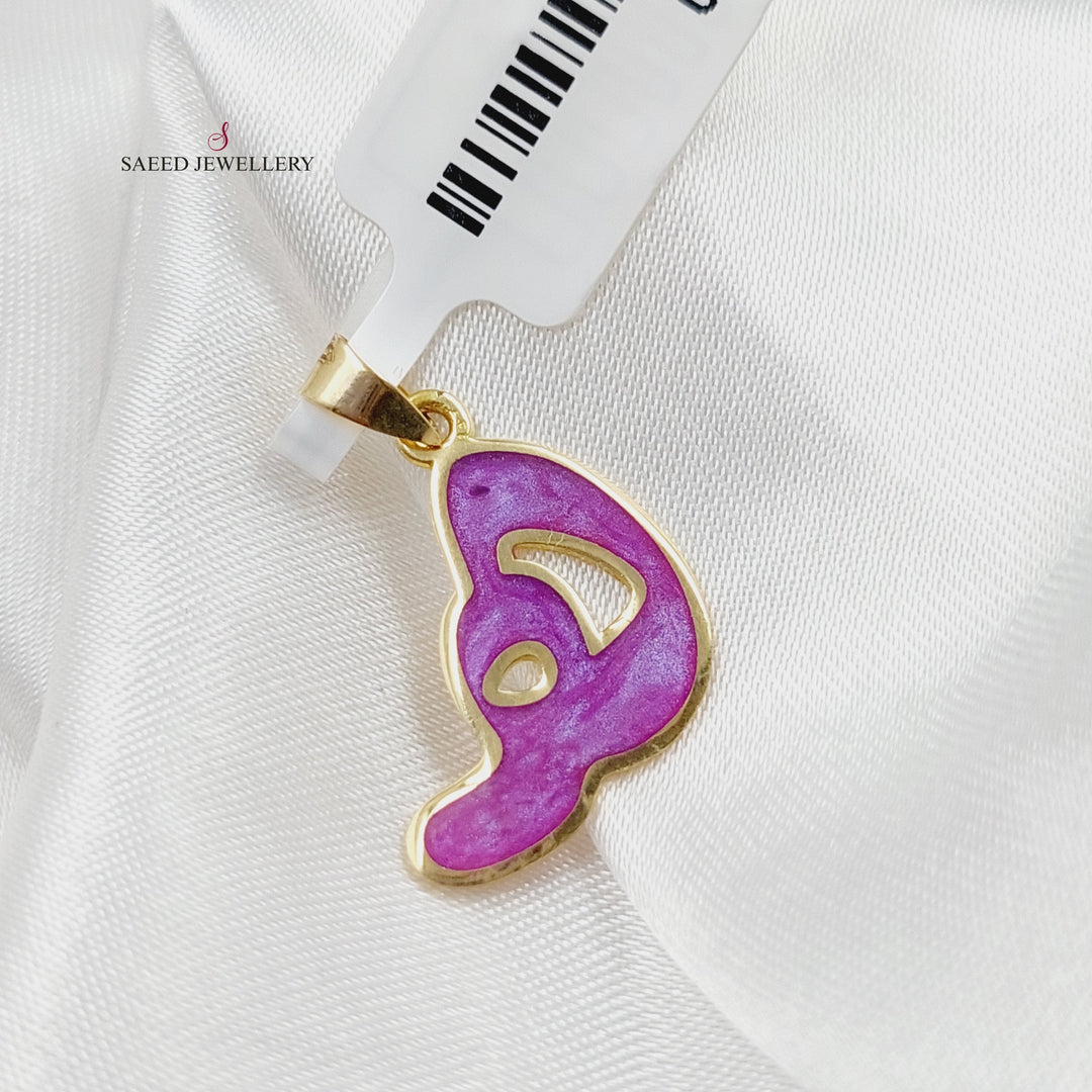 18K Gold Arabic Letter Pendant by Saeed Jewelry - Image 3