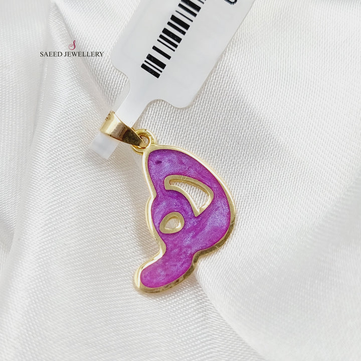 18K Gold Arabic Letter Pendant by Saeed Jewelry - Image 3