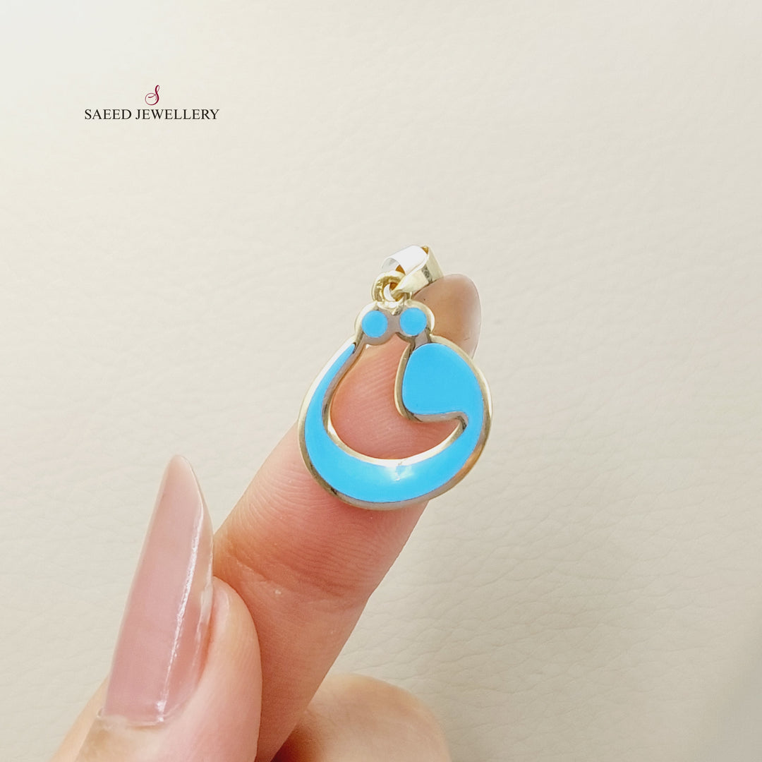 18K Gold Arabic Letter Pendant by Saeed Jewelry - Image 2