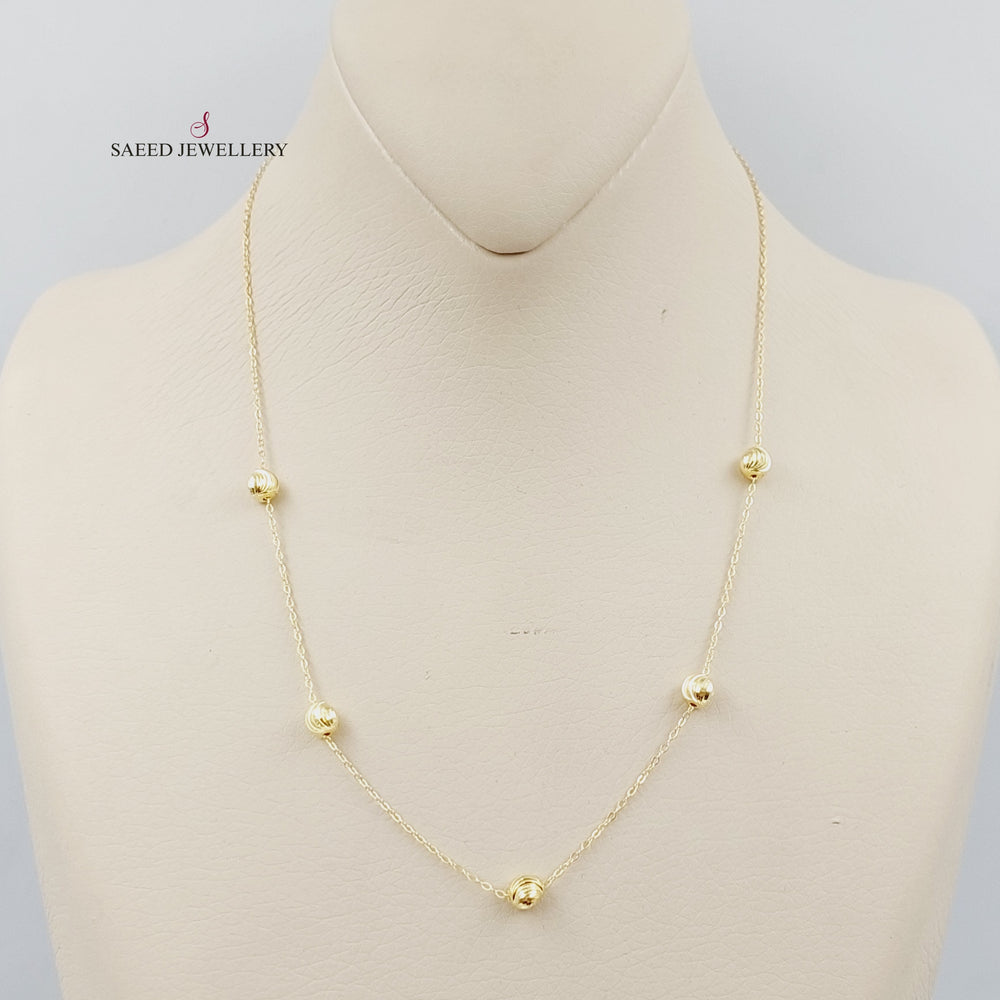 18K Gold Balls Necklace by Saeed Jewelry - Image 2