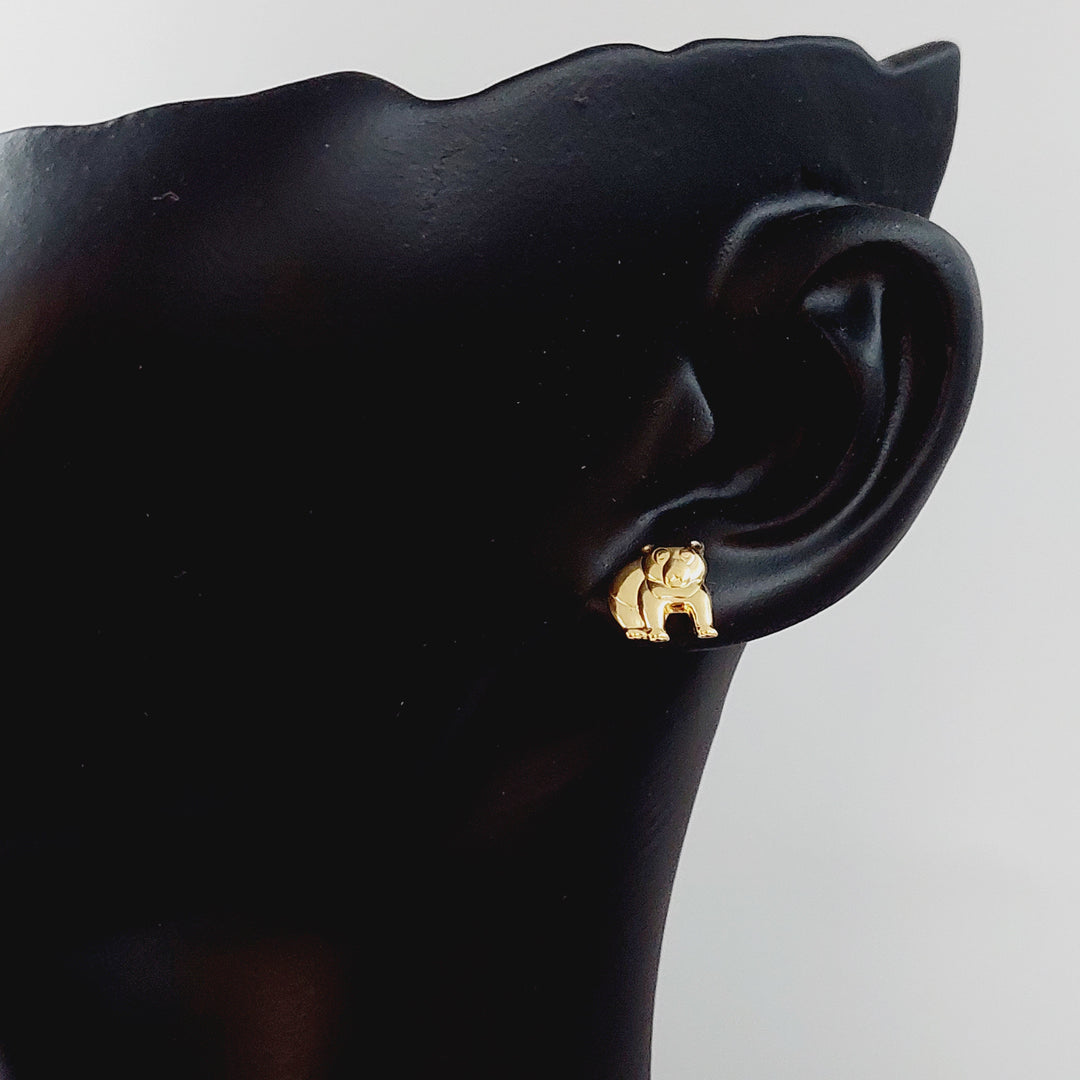 18K Gold Bear Earrings by Saeed Jewelry - Image 3