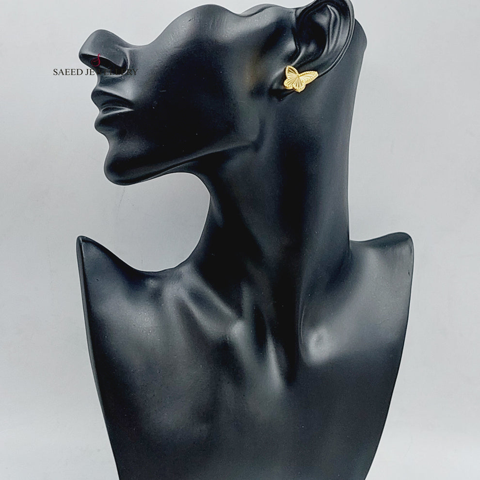 18K Butterfly Earrings Made of 18K Yellow Gold by Saeed Jewelry-26529