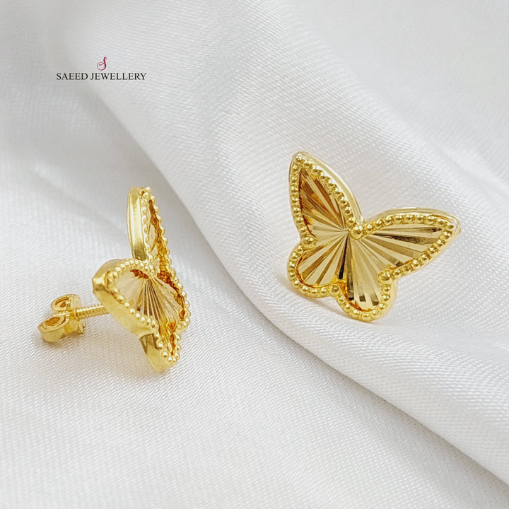 18K Butterfly Earrings Made of 18K Yellow Gold by Saeed Jewelry-26529