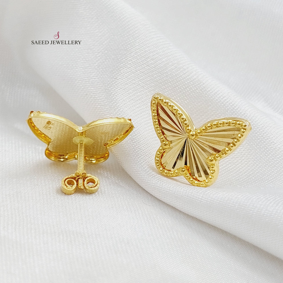 18K Butterfly Earrings Made of 18K Yellow Gold by Saeed Jewelry-26529