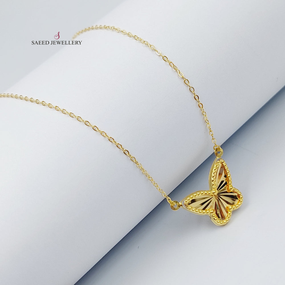 18K Gold Butterfly Necklace by Saeed Jewelry - Image 2