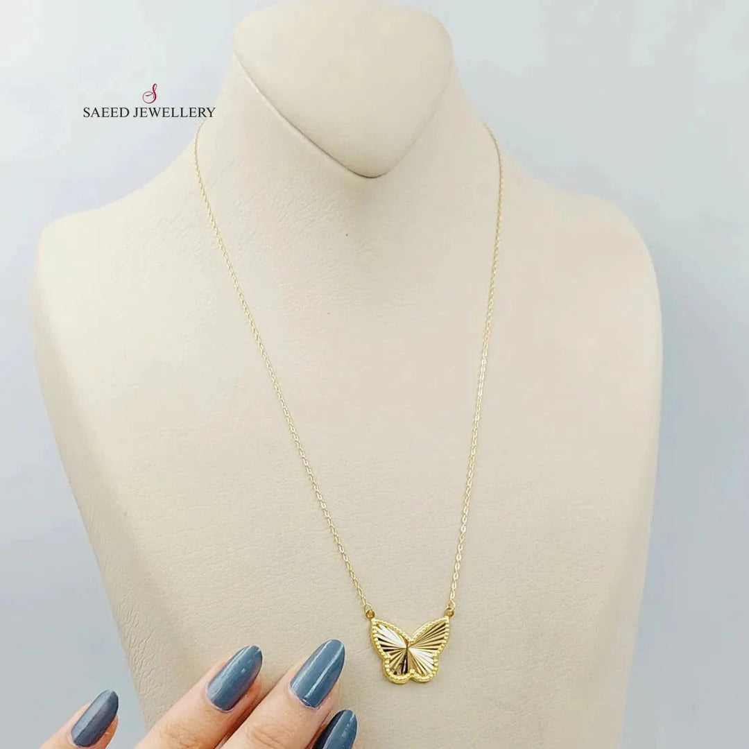 18K Gold Butterfly Necklace by Saeed Jewelry - Image 7