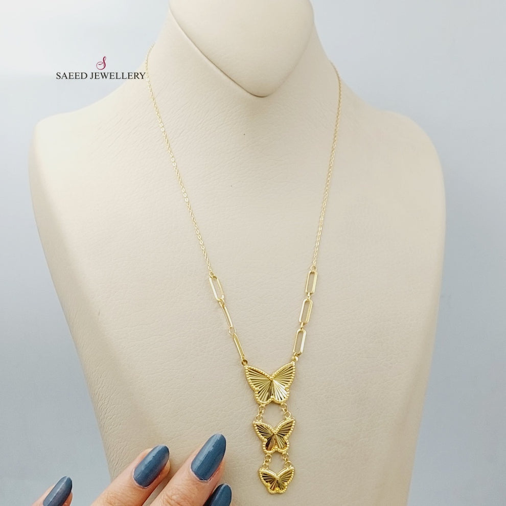 18K Gold Butterfly Necklace by Saeed Jewelry - Image 2