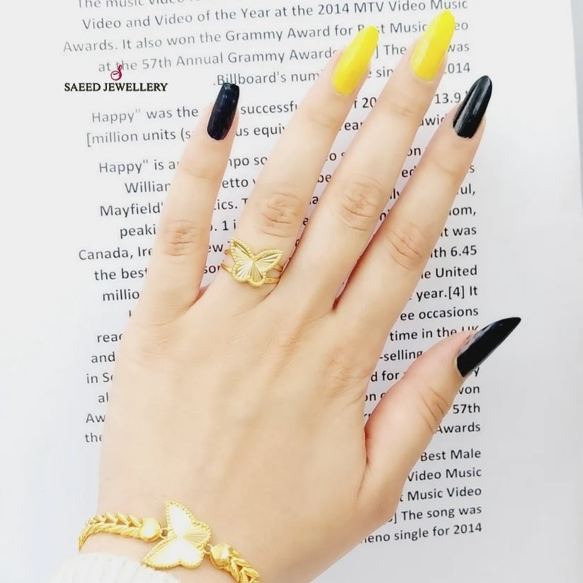 18K Butterfly Ring Made of 18K Yellow Gold by Saeed Jewelry-26067