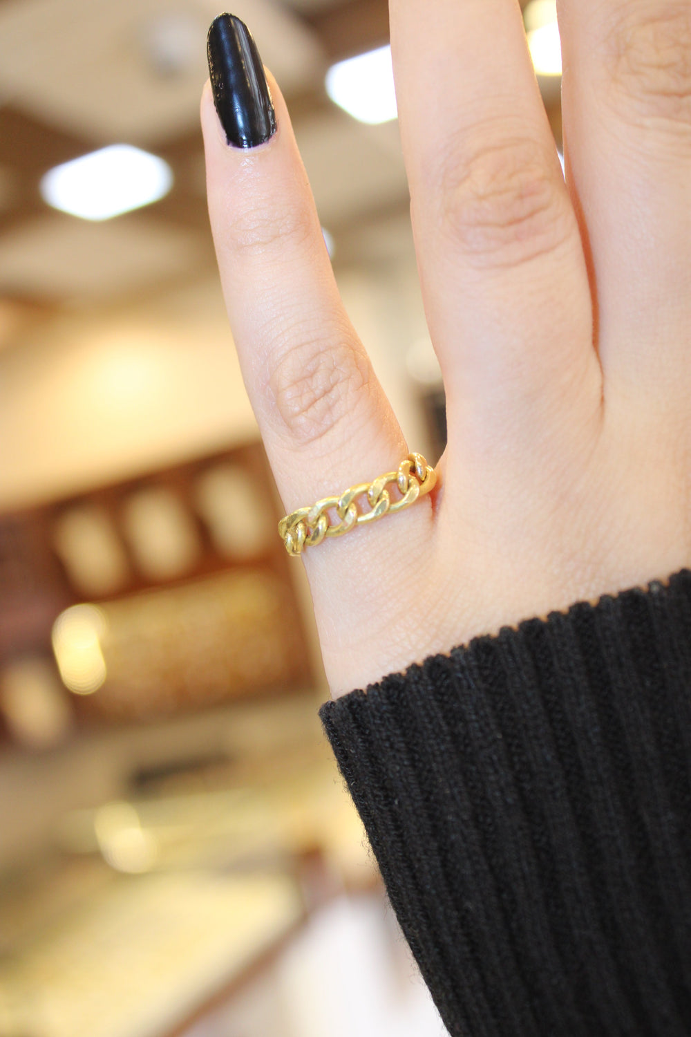 18K Gold Chain Ring by Saeed Jewelry - Image 2