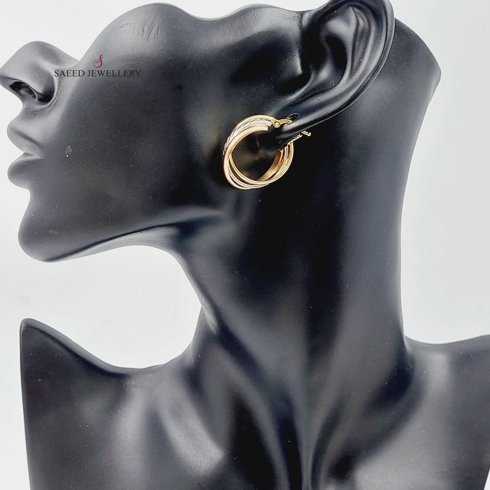 18K Colored Earrings Made of 18K Yellow Gold by Saeed Jewelry-25983