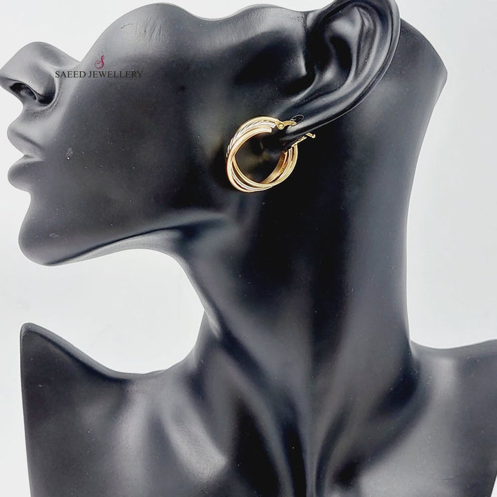 18K Colored Earrings Made of 18K Yellow Gold by Saeed Jewelry-25983