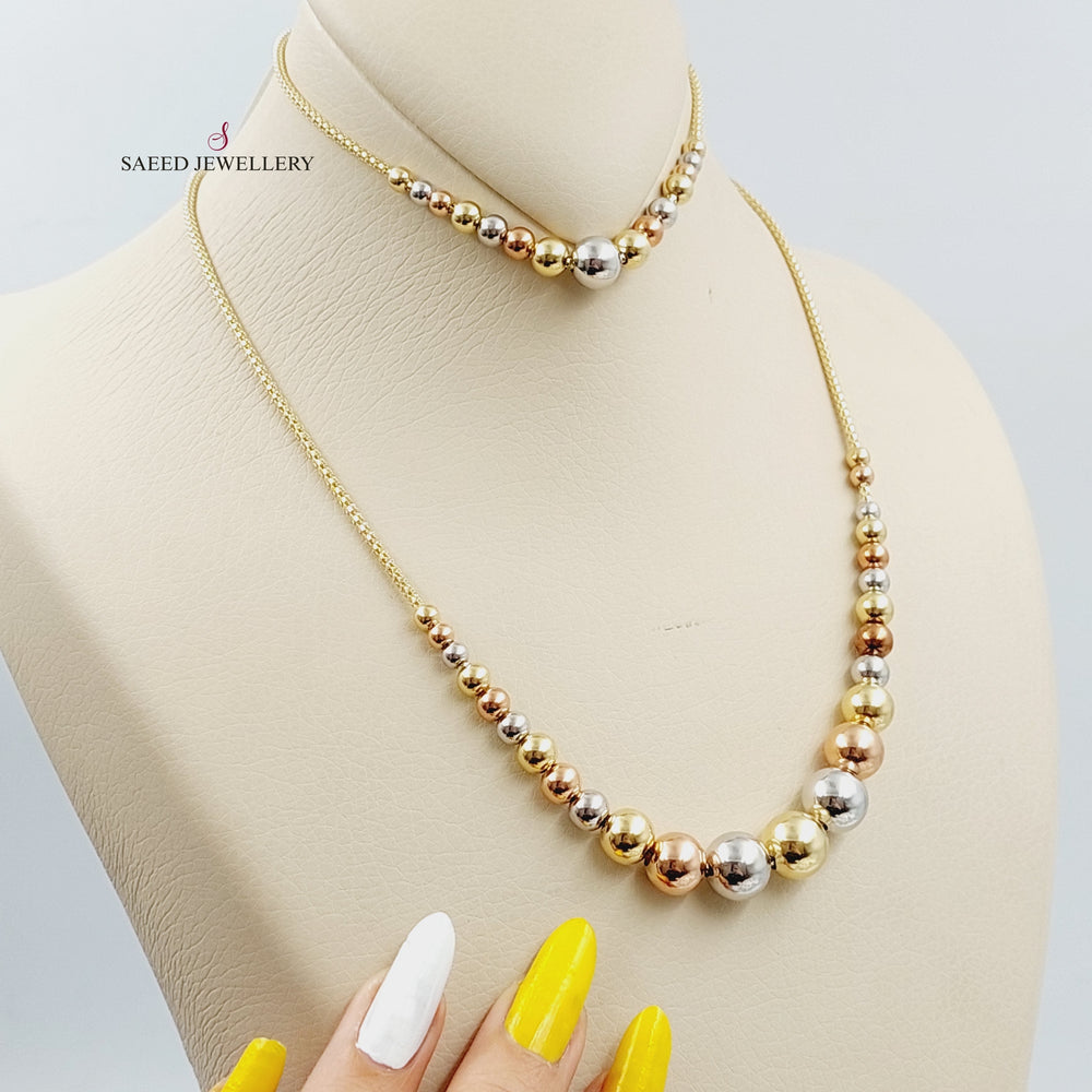 18K Gold Colorful Balls Necklace by Saeed Jewelry - Image 2