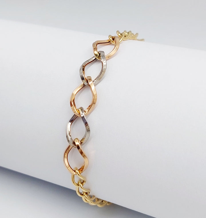 18K Gold Colorful Chain Bracelet by Saeed Jewelry - Image 5