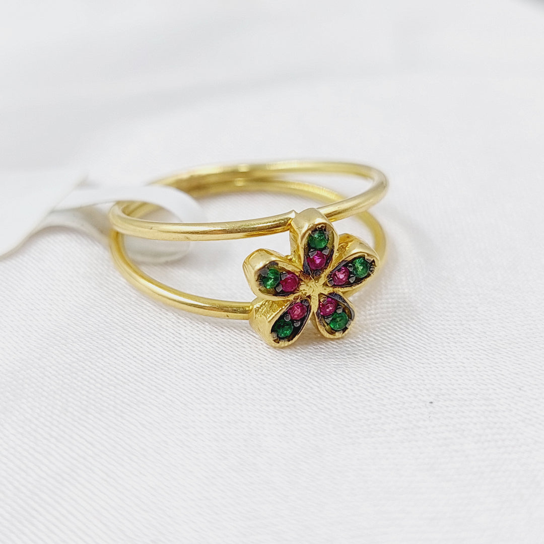 18K Gold Enamel Rose Ring by Saeed Jewelry - Image 1