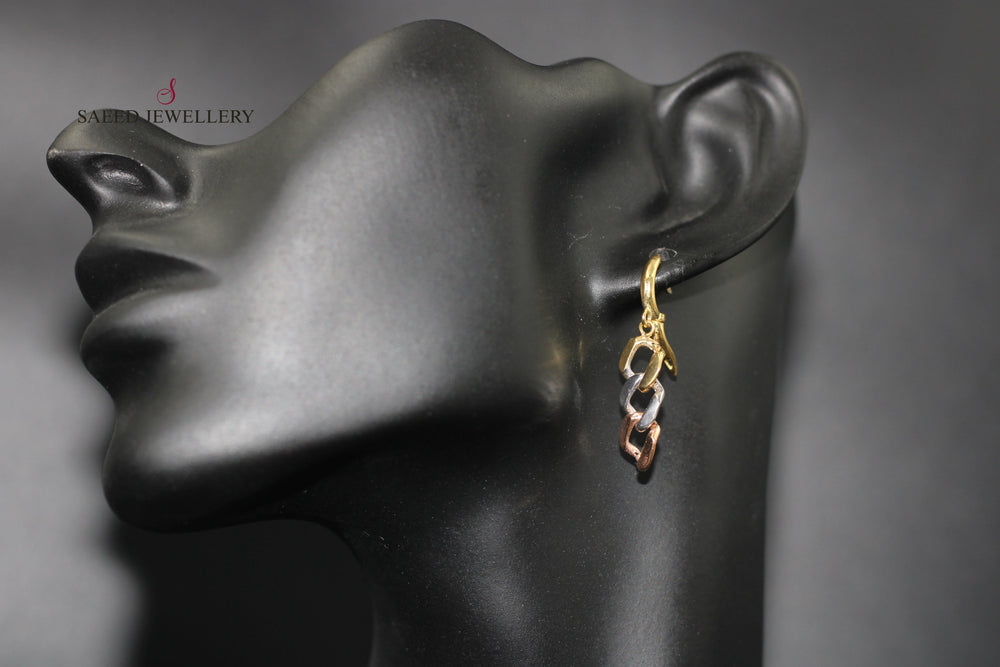 18K Fancy Earrings Made of 18K Yellow Gold by Saeed Jewelry-حلق-اكسترا-26