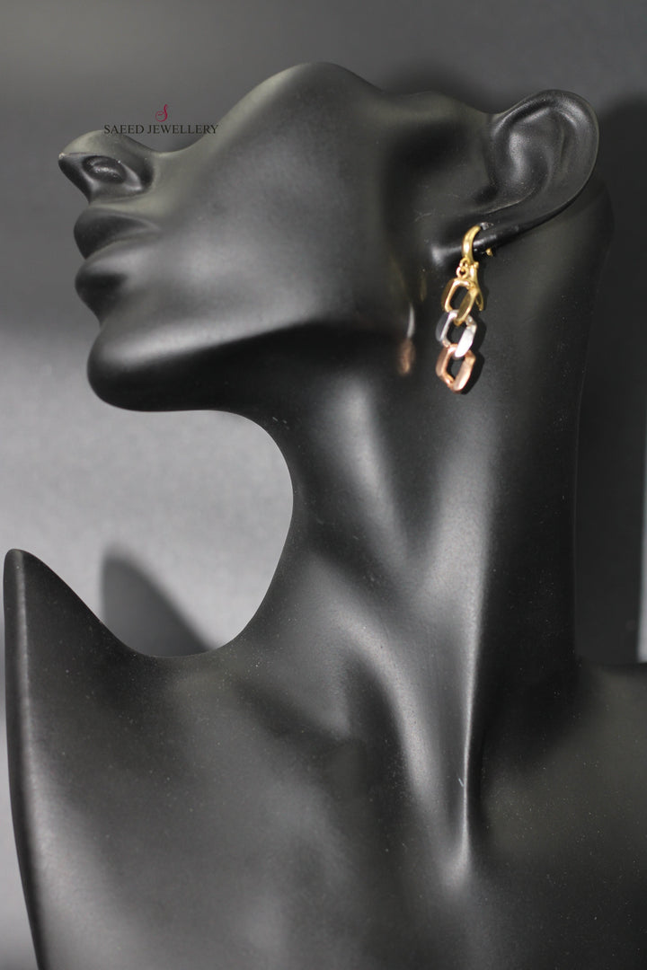 18K Gold Fancy Earrings by Saeed Jewelry - Image 3