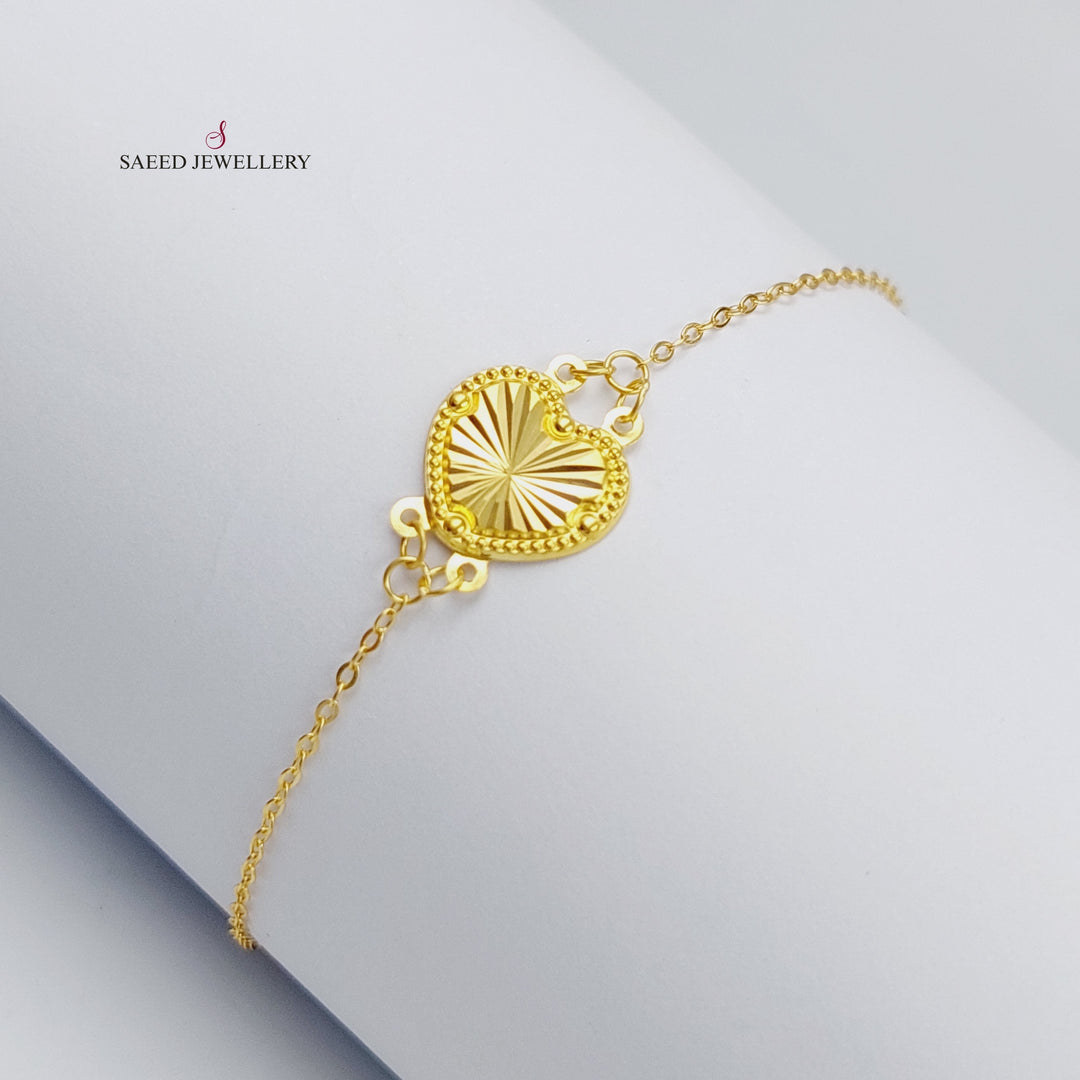 18K Gold Fancy Heart Bracelet by Saeed Jewelry - Image 3