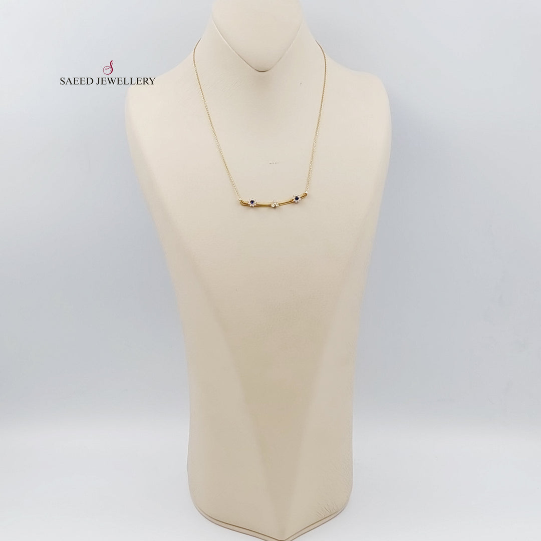 18K Gold Fancy Zirconia Necklace by Saeed Jewelry - Image 5