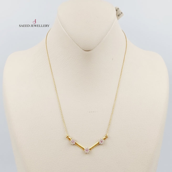 18K Gold Fancy Zirconia Necklace by Saeed Jewelry - Image 1